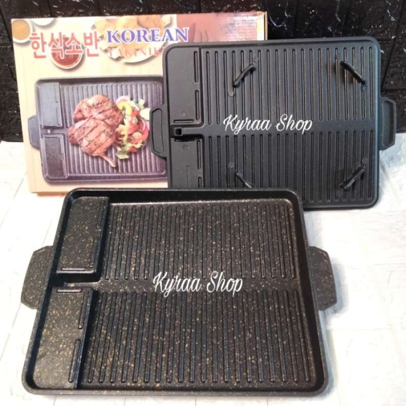 Jual KOREAN GRILL PAN KOREAN BARBEQUE SQUARE TEFLON di Seller CV