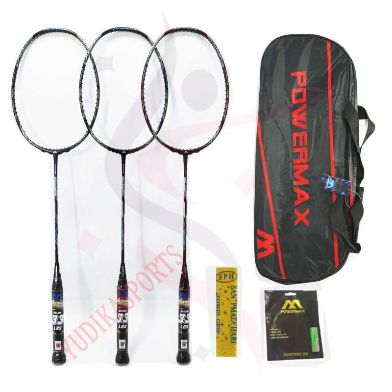 Jual Raket Badminton Power Max Force Bonus Komplit Black Di Seller