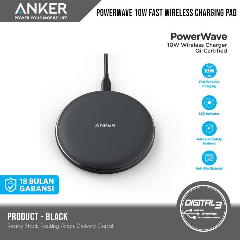 Jual Anker PowerWave Pad 10 Watt Wireless Charger Fast Charging A2503