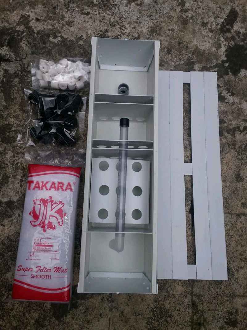 Jual Top Filter Talang Aquarium 50cm + tutup + media di Seller