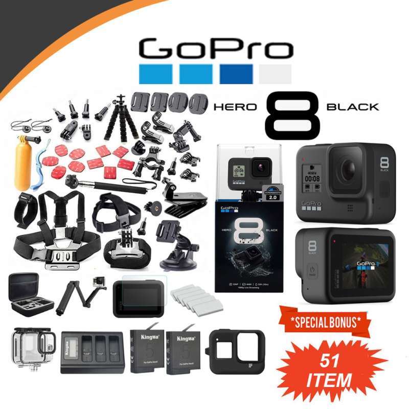 Jual GoPro HERO8 Black - GoPro HERO 8 Black ORIGINAL PAKET 32GB & ACC ...