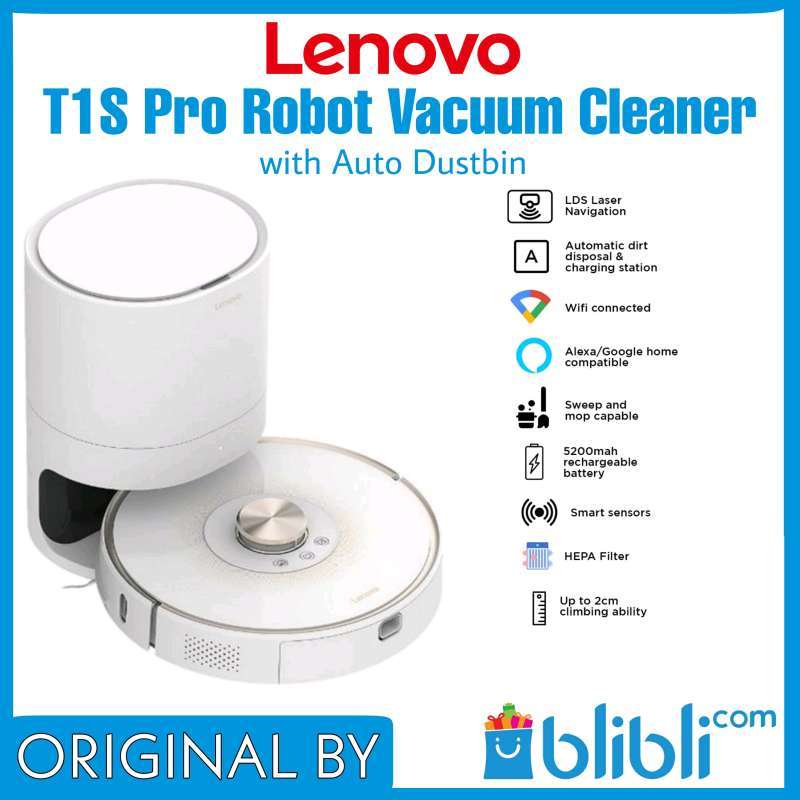 Jual LENOVO T1S Pro Robot Vacuum Cleaner with Auto Dust Bin Global