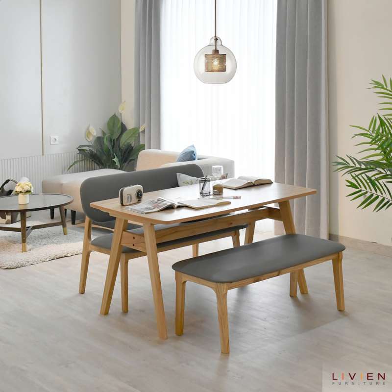 Promo LIVIEN Meja Makan ,Meja Makan Modern Minimalis , Harmony Dining