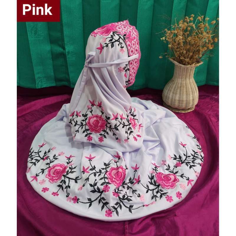 Promo mukena bordir Mukena Mukenah Rukuh Polino Santri