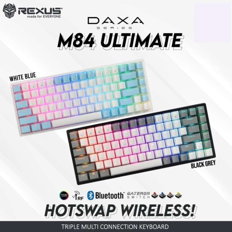 Jual Rexus Keyboard Wireless Gaming Mechanical Daxa M84 / M-84 Ultimate