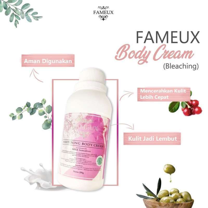 Jual Fameux Whitening Body Cream Bleaching 1000ml di Seller Belleza