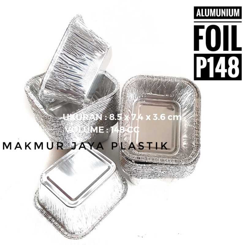 Jual ALUMUNIUM FOIL CUP KOTAK P148 KEMASAN MAKANAN FOIL TRAY KOTAK