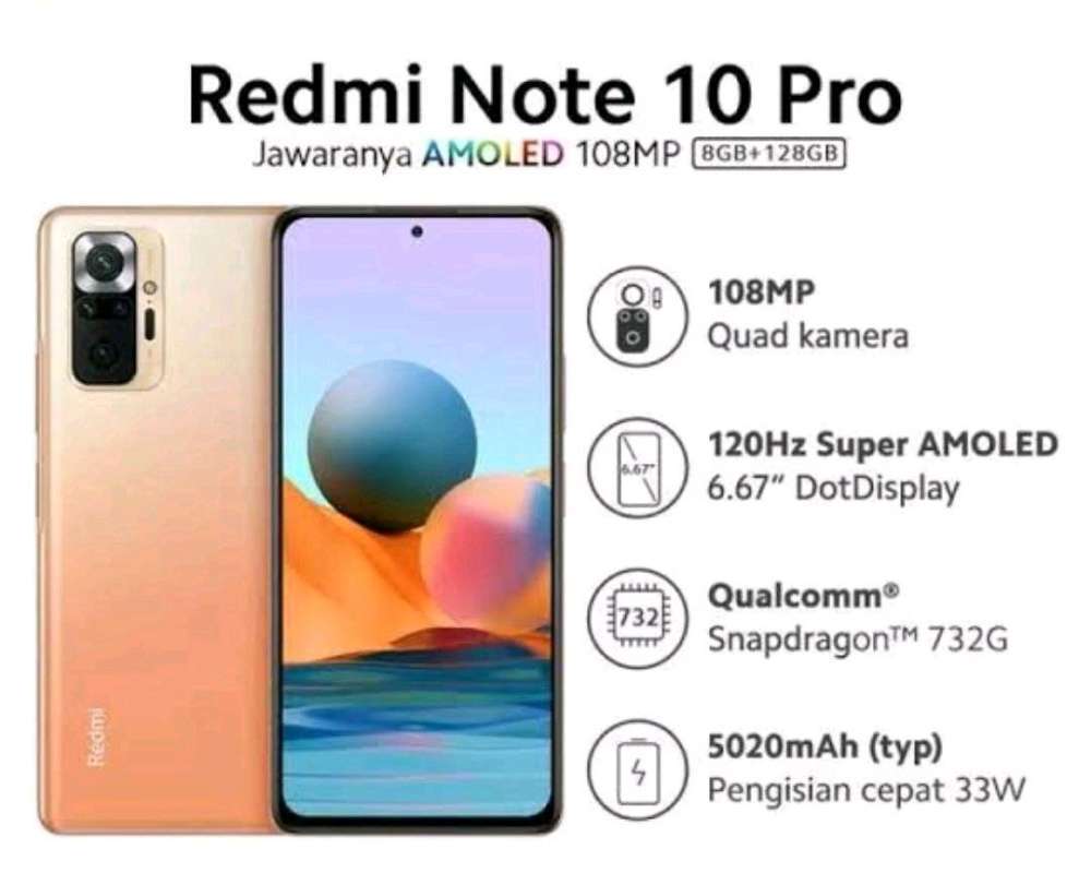 Jual Xiaomi Redmi Note 10 Pro Ram 8/128 GB New Garansi Resmi Indonesia