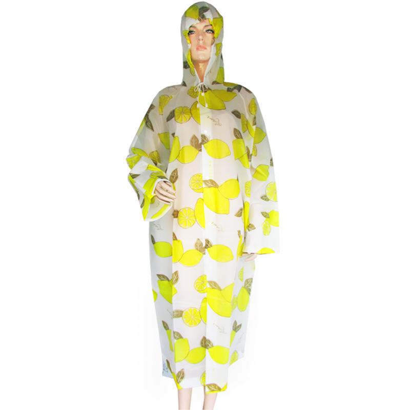 Jual Rainy Collections Motif Lemon Transparan Jas Hujan