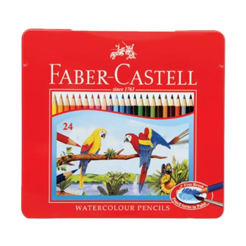 Jual Faber Castell Watercolor Pencils 24L Tin Case for Kids Peralatan