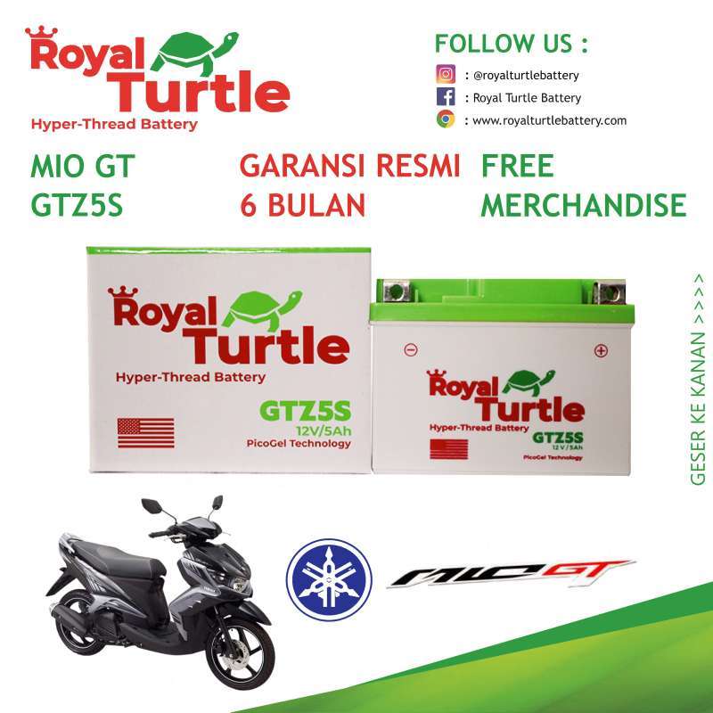 Jual Aki Motor Yamaha Mio Gt Royal Turtle Gtz5s Accu Kering Maintenance