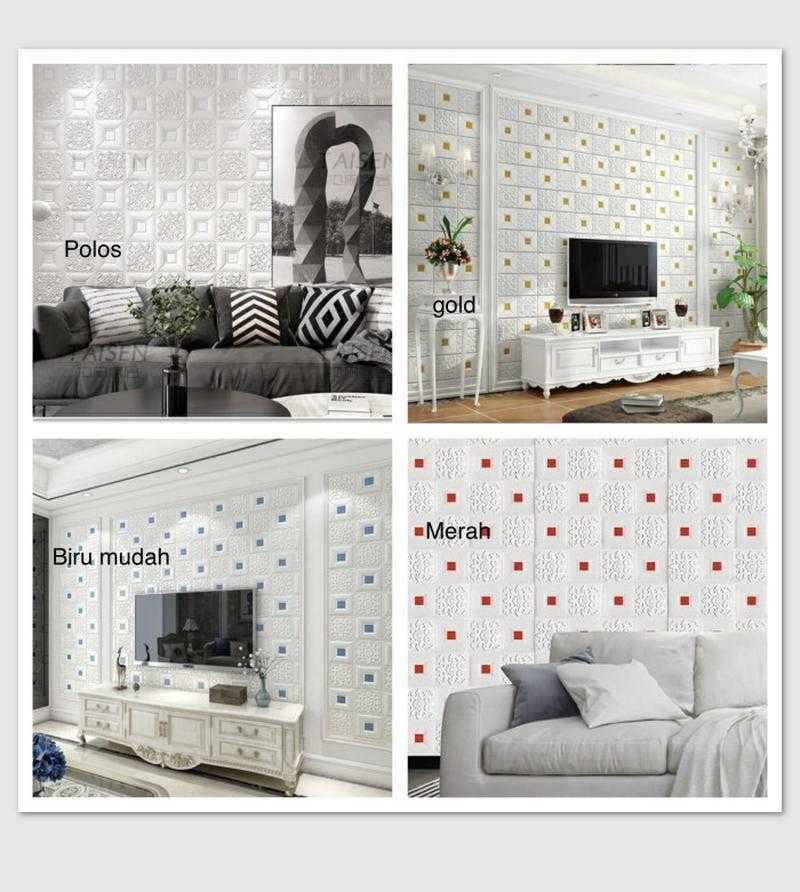 Jual wallpaper foam 3D MOTIF BATIK Biru Muda di Seller galleria