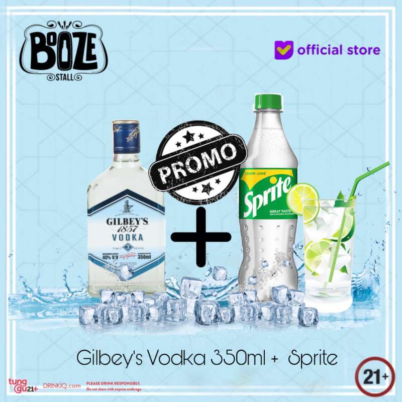 Jual Gilbeys Vodka 350ml bundling Sprite 450ml di Seller Booze Stall