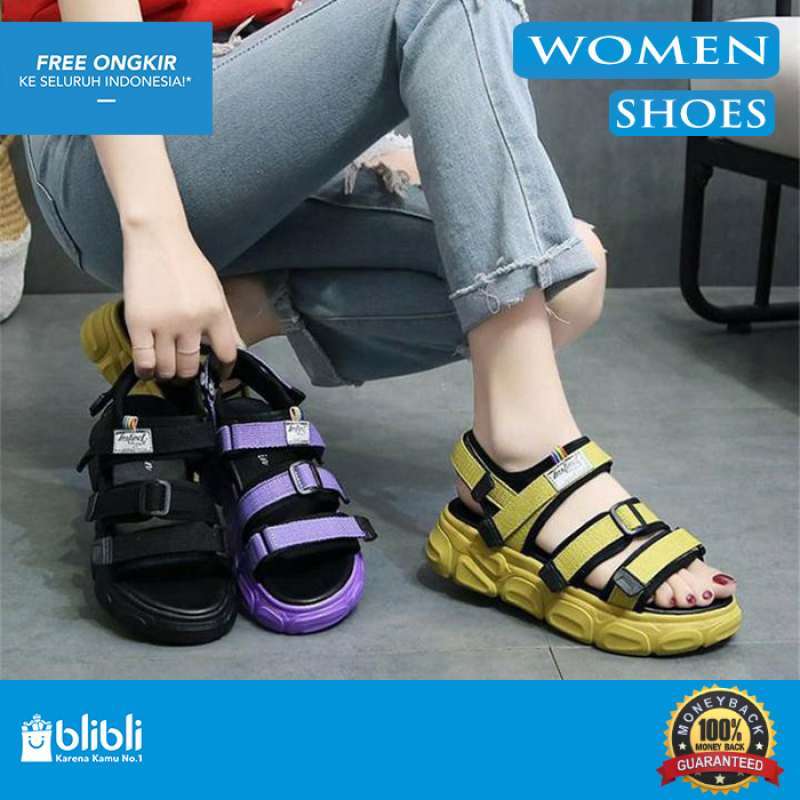 Jual Sandal Tali Wanita Fashion Cewek Model Korea Kekinian Sendal