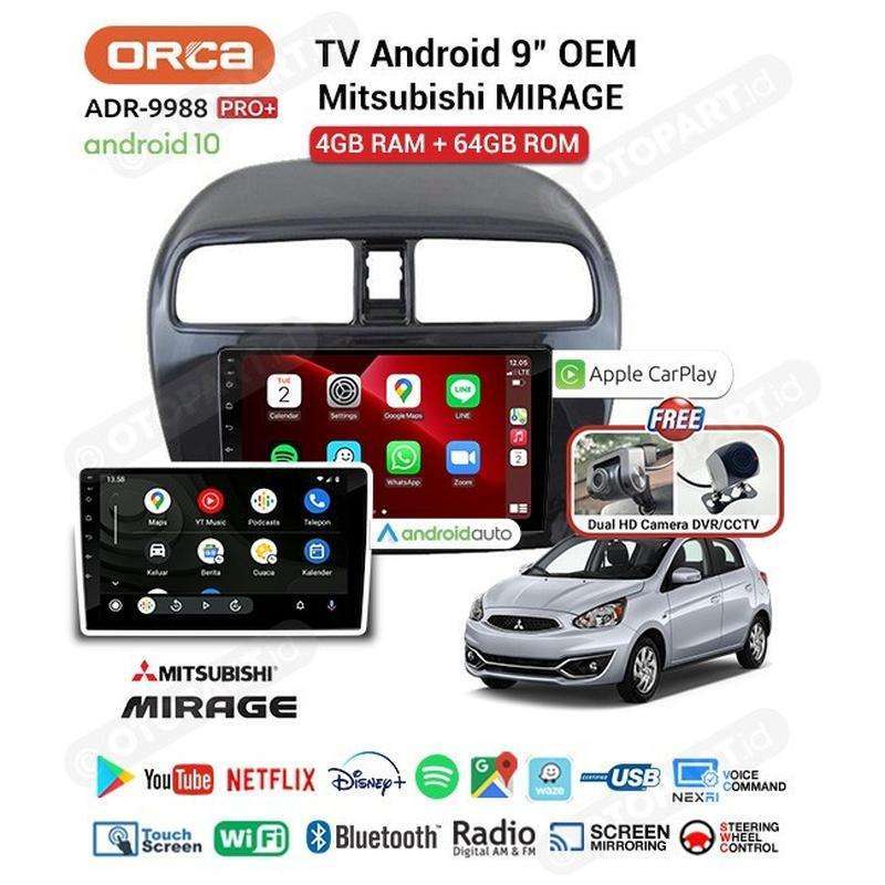 Jual Head Unit Android Auto Carplay 9 Inch Pro+ Dvr Mitsubishi Mirage