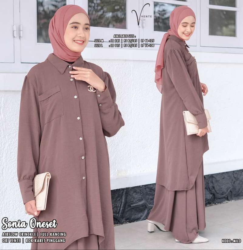 Promo Sonia One Set Jumbo Polosan Airflow Crinkle Model Busui Setelan