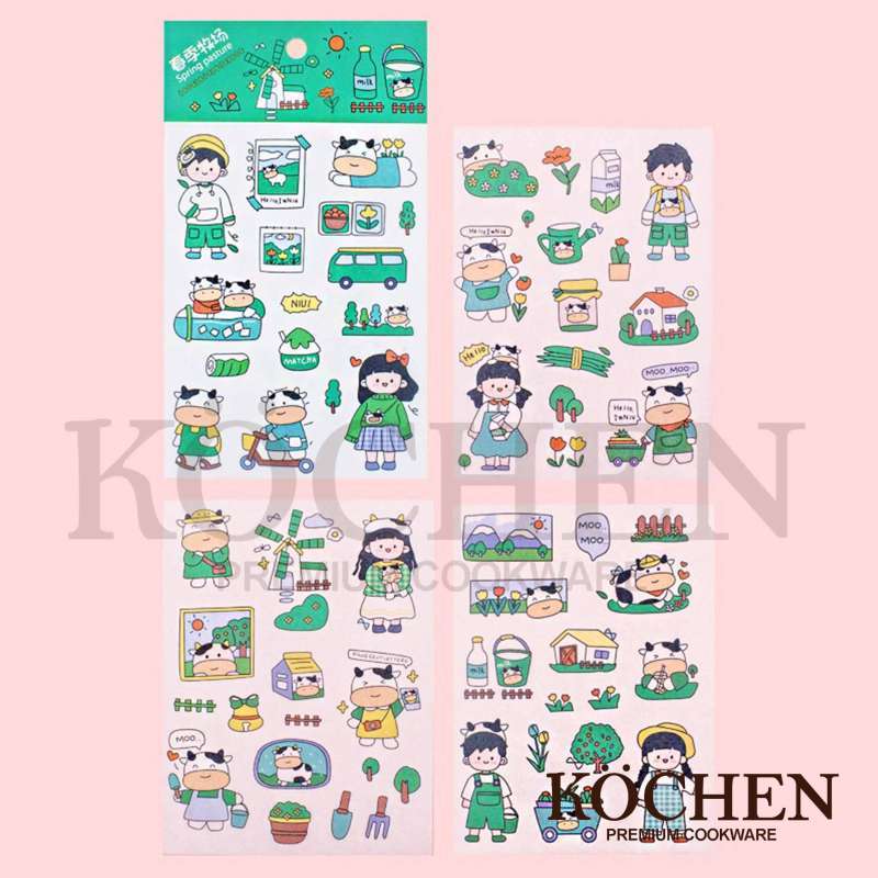 Jual KOCHEN Sticker transparan 4pcs 1 set Aesthetic Deco Style Kawaii