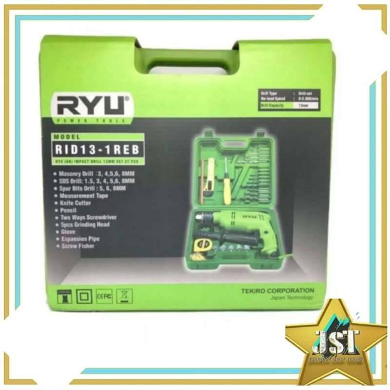 Promo RYU MESIN BOR 13mm SET RYU 27PCS RID 13-1REB BESI Tembok BOR ...