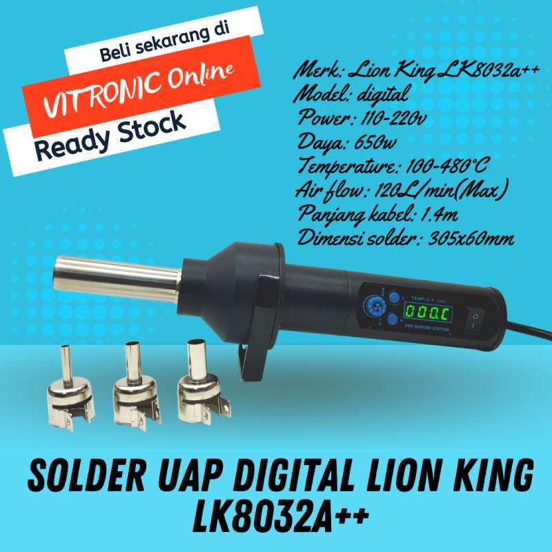 Jual Solder Uap Digital Lion King Lk8032a++ Blower Uap Portable Lk