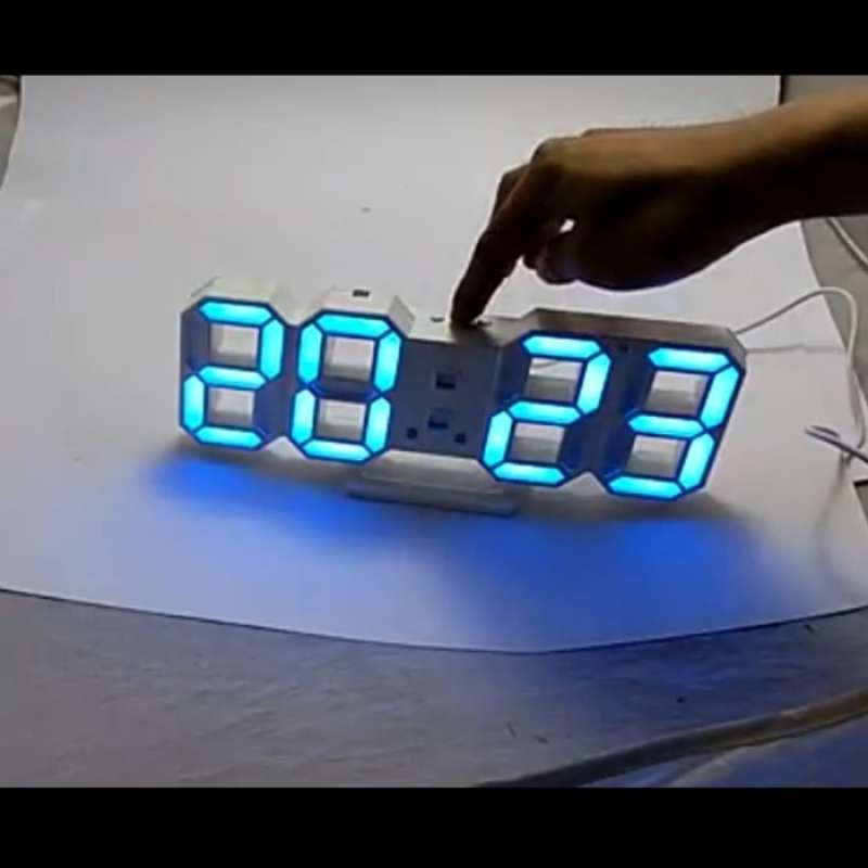 Jual digital led clock 6609 merah hijau biru jam digital suhu alarm