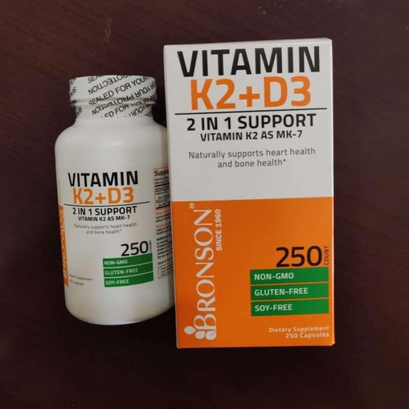 Jual BRONSON Vitamin D3 5000 IU + K2 90 Mcg MK7 Vitamin Kesehatan