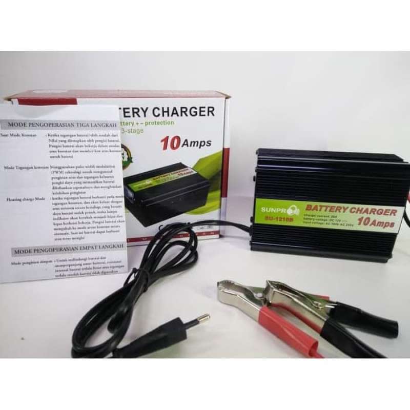 Promo Alat cas Aki otomatis 12V 10 Ampere Sunpro SU 1210B Charger accu