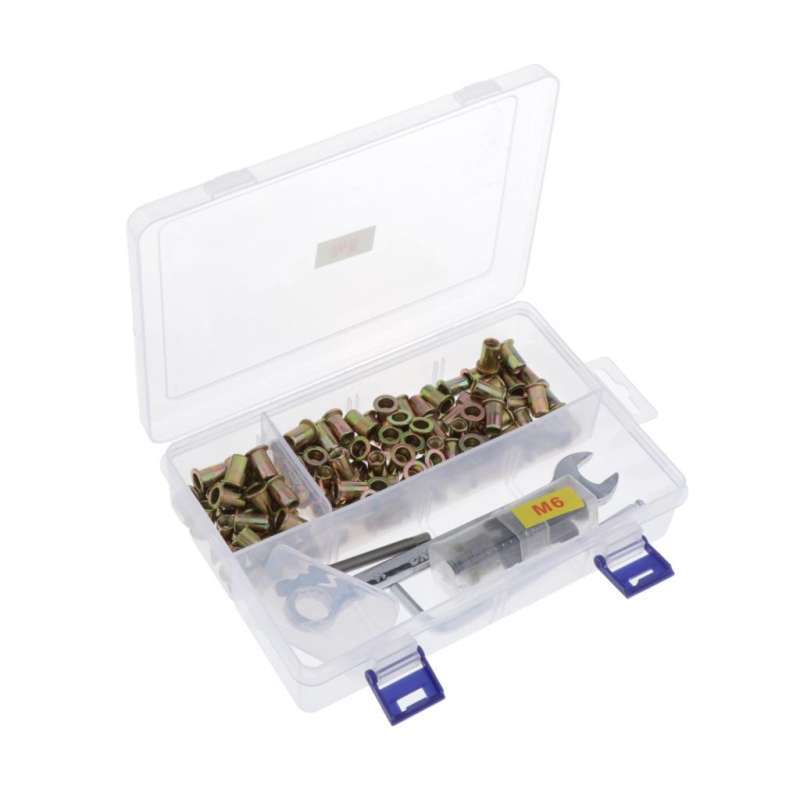 Jual 100x M6 Rivnut Hand Riveter Gun Nutsert Tool Kit Hex Batch Head