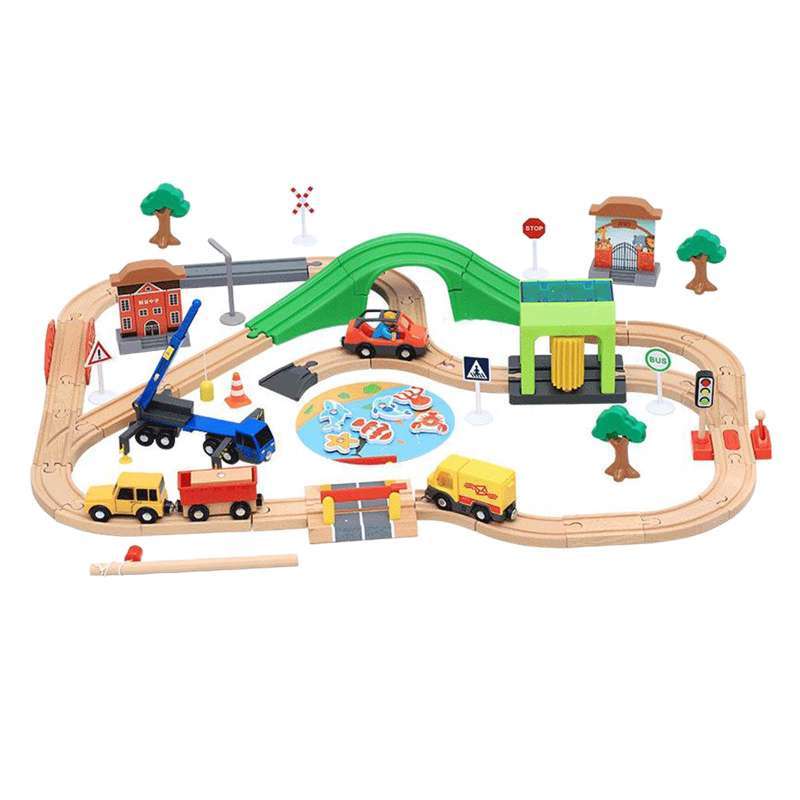 Jual Wooden Train Set Full Set for Children Child Toy Railroad