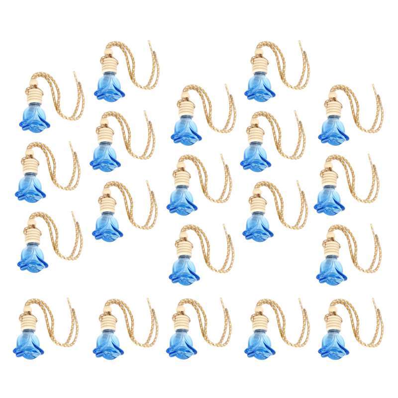 Jual 20xRosebud Flower Shape Car Hanging Perfume Bottle Air Freshener