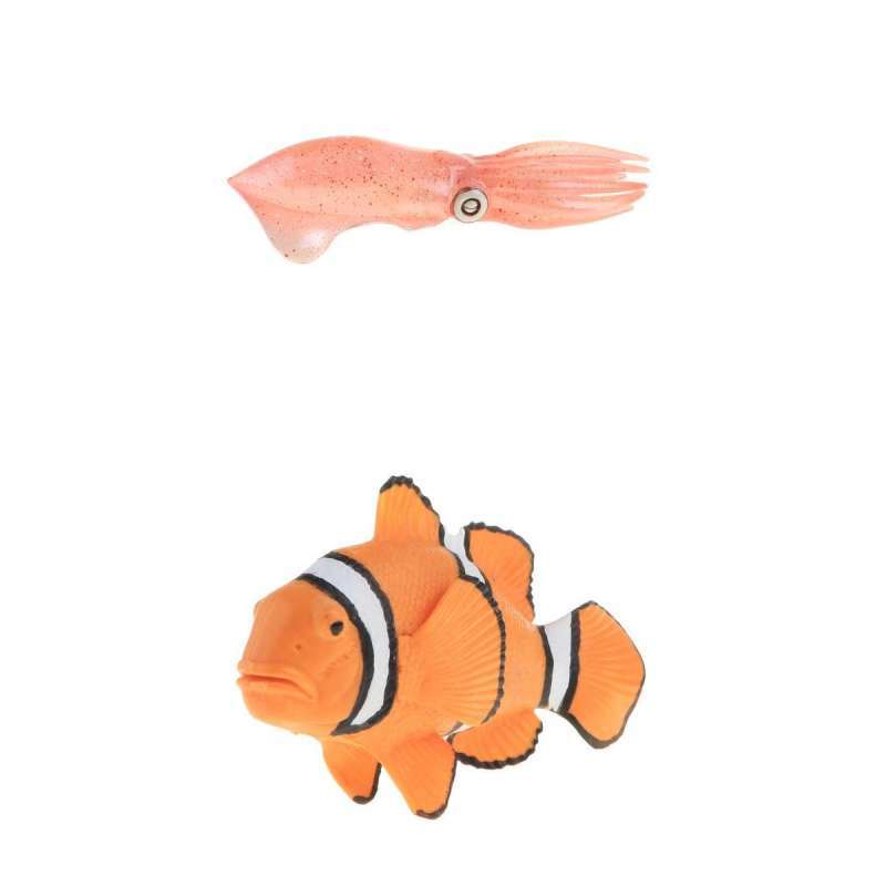 Jual Plastic Clownfish Animal Figure Toys Squid Model Collection