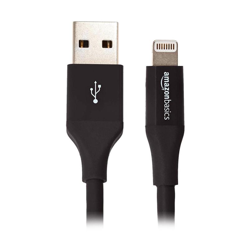 MFi Certified iPhone Charger Black 2 Pack Basics USB A Cable with