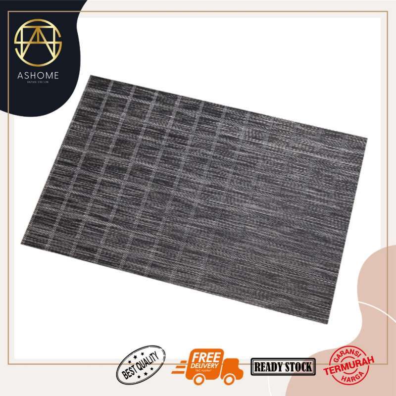 Jual Tatakan Piring Pvc Persegi Panjang Motif Anyaman Kotak Kotak