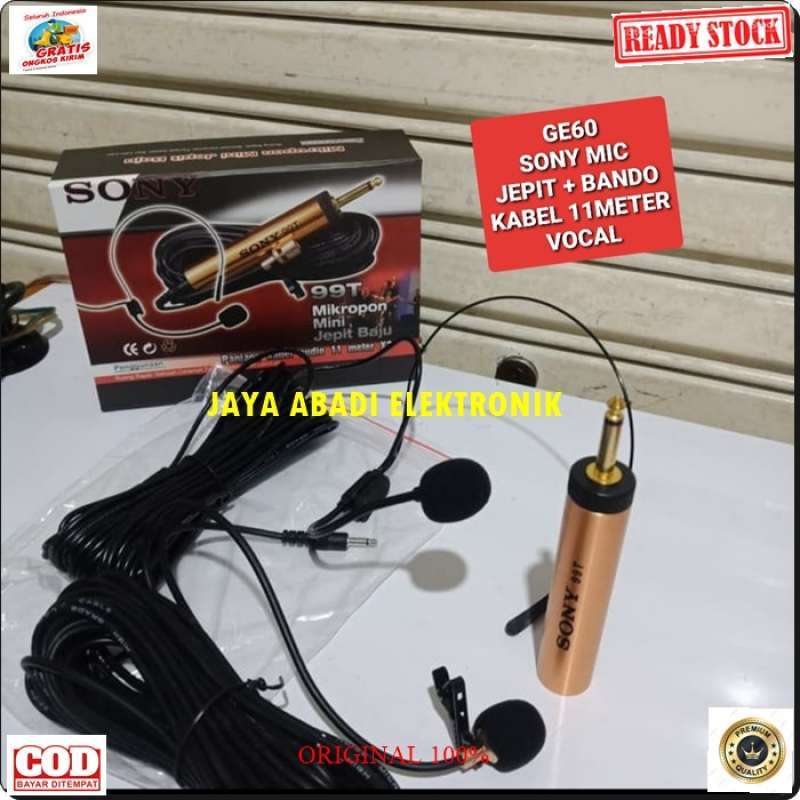 Promo SONY MIC JEPIT HEADSET BANDO KABEL 10 METER CLIP ON MIK CONDENSER
