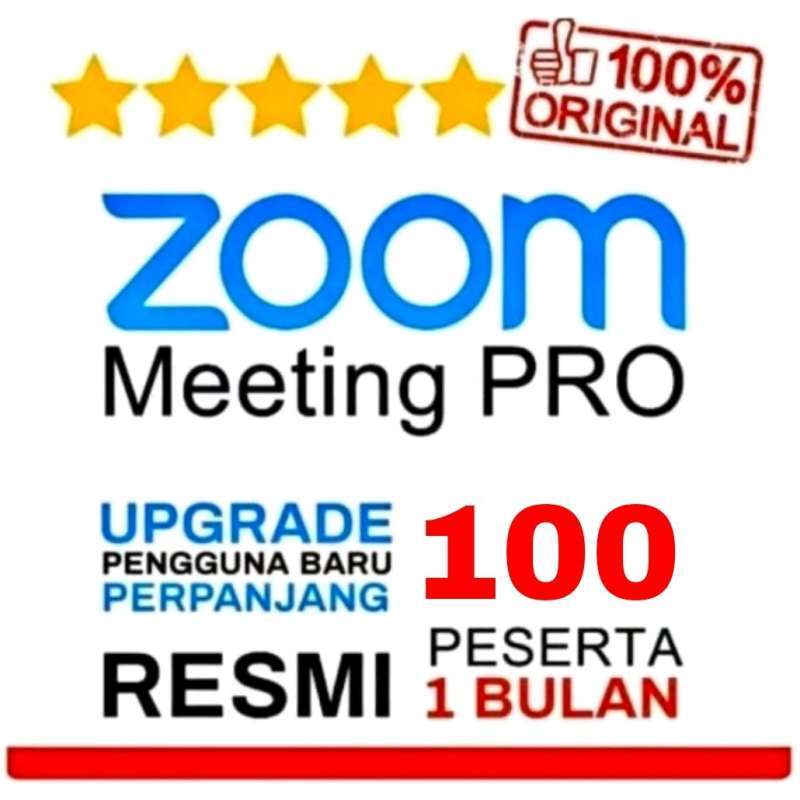Jual Upgrade Zoom Meeting Pro 100 Peserta 1 Bulan Unlimited Time