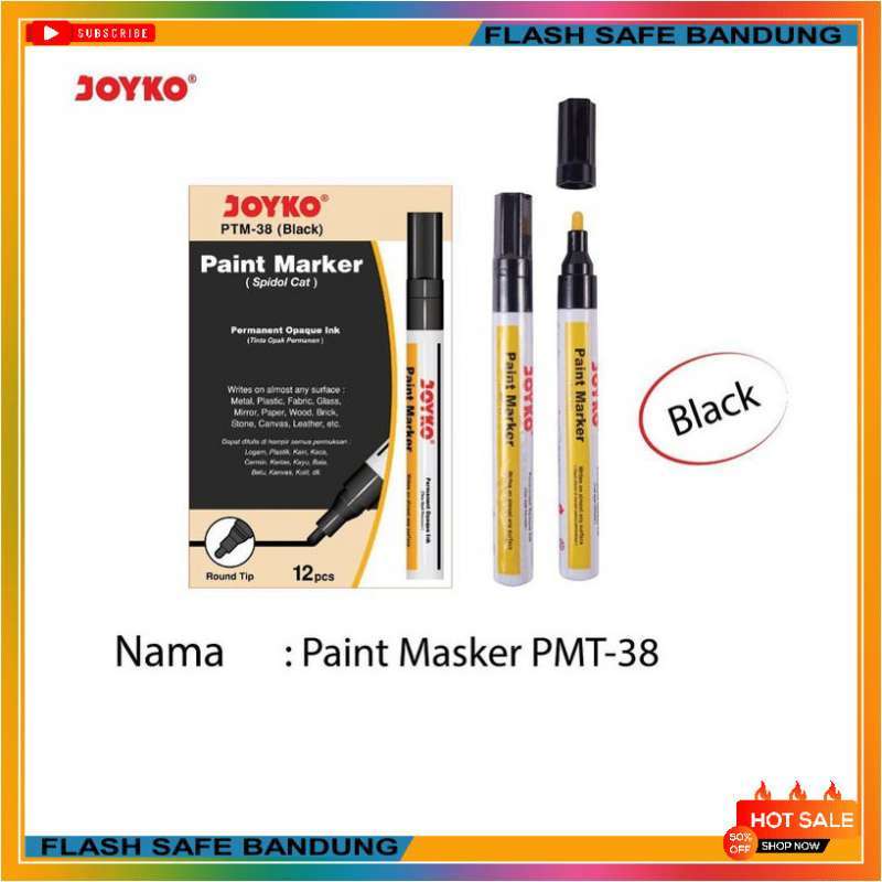 Promo Joyko Paint Marker Spidol Cat Ptm Permanent Kaca Plastik Ban Kayu