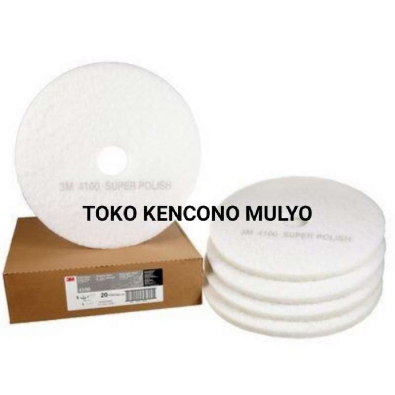 Jual 3M Super White Polish 4100 16 Inch / Floor Buffing Pad 16 (1Pc) di