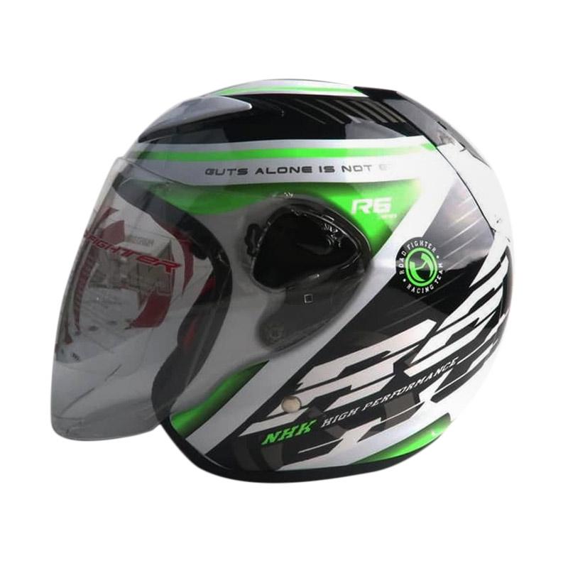 Jual Nhk R6 Racer X Helm Half Face Xxl White Green Di Seller Mitra
