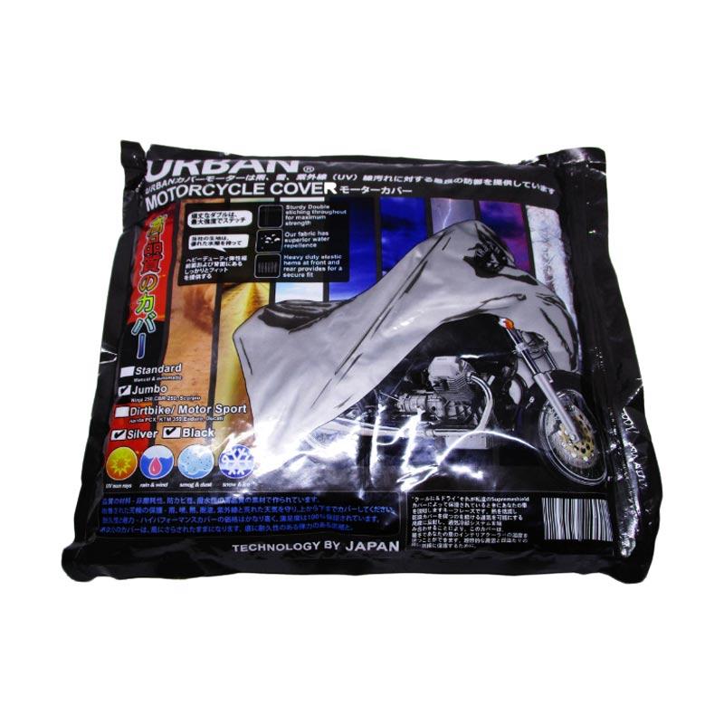 Jual Urban Cover Motor Tipe Jumbo Sarung Motor Hitam Kombinasi Silver