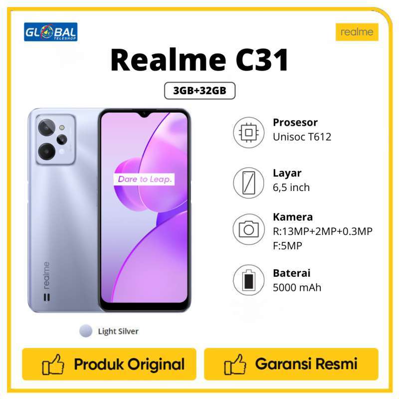 Jual Realme C31 Smartphone [3/32GB] Garansi Resmi di Seller Global ...