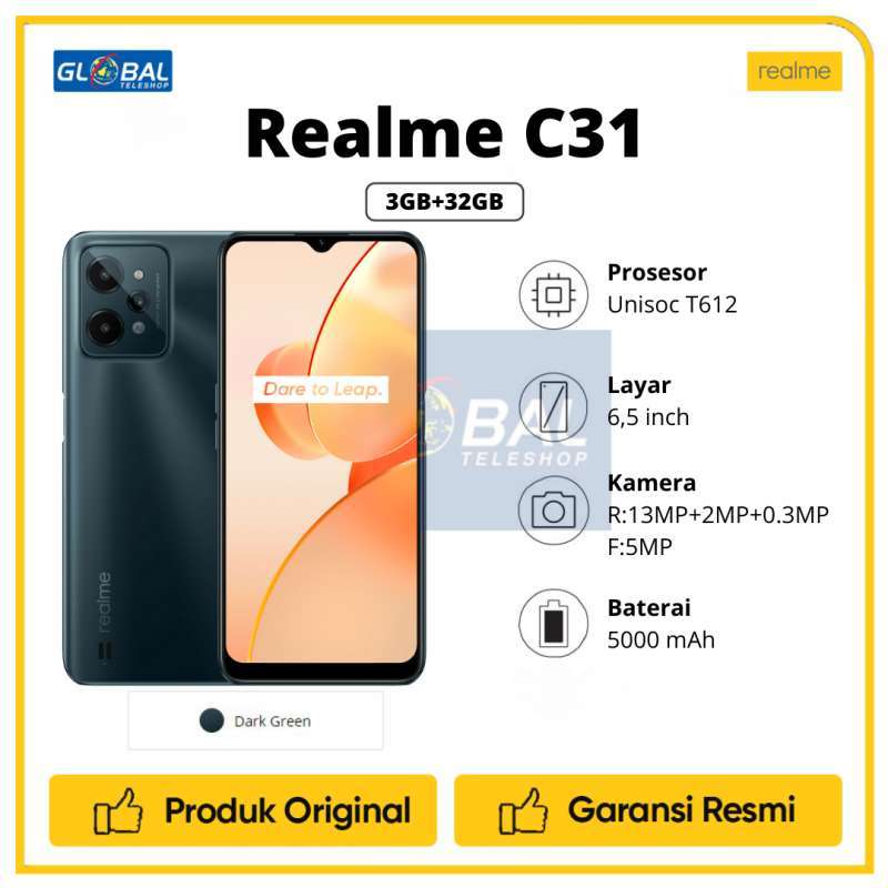 Jual Realme C31 Smartphone [3/32gb] Garansi Resmi Di Seller Global ...