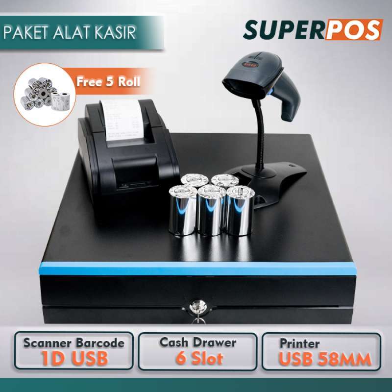 Promo PAKET ALAT KASIR ANDROID PRINTER KASIR THERMAL 58MM CASH