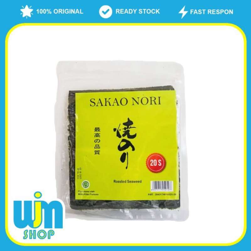 Jual Rumput Laut Sakao Nori Sushi 20 Lembar HALAL MUI Roasted Seaweed