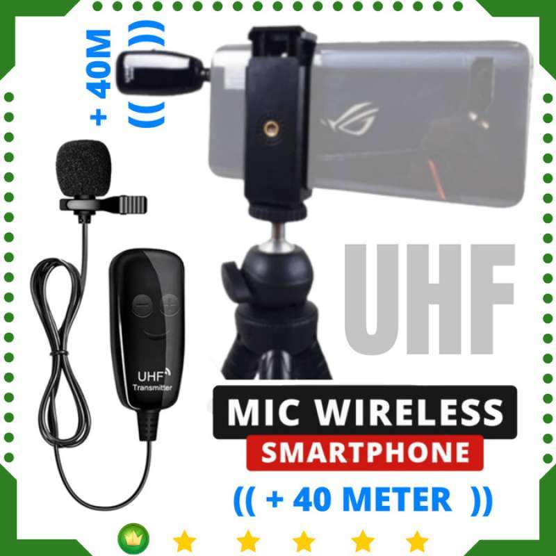 Jual Microphone Mic Clip On Wireless Uhf 2.4G Smartphone Hp Laptop Dslr