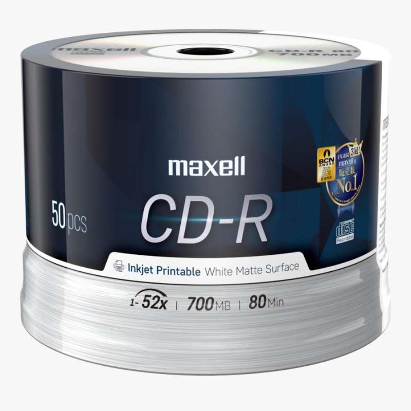 Jual CDR Maxell Printable NEW Packing / CD-R Printable Maxell (50pcs ...