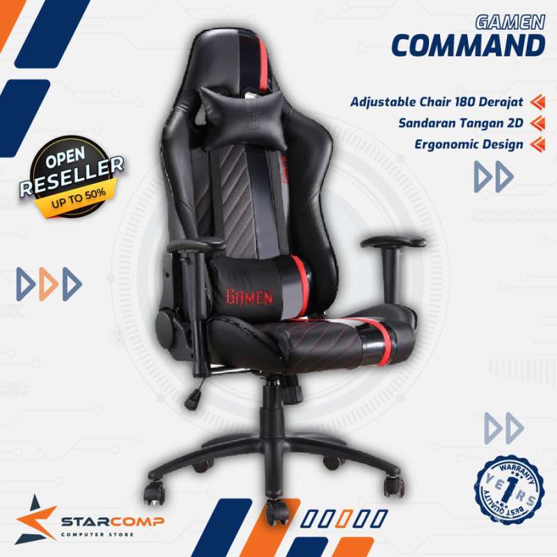 Jual Gaming Chair GAMEN COMMAND Kursi Gaming Gamen Command Black
