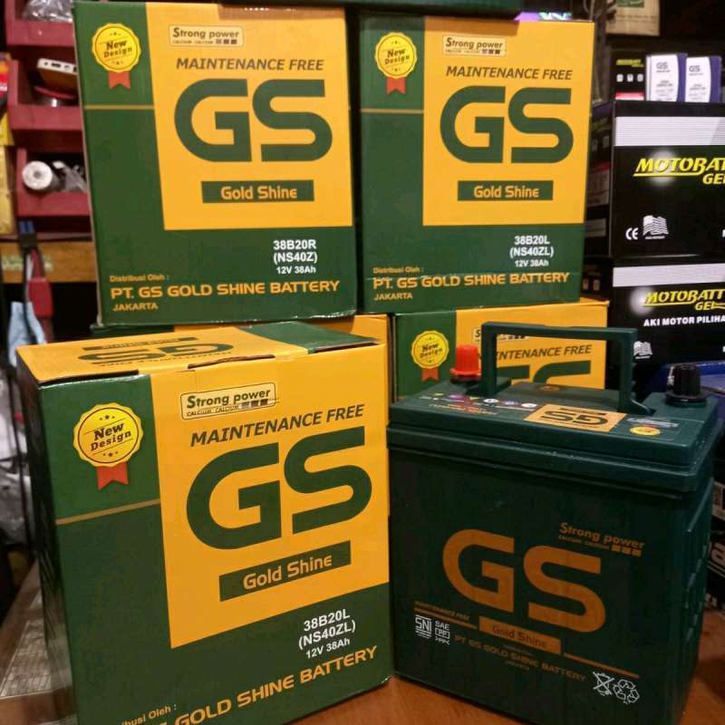 Jual Aki mobil kering GS Gold Shine ns40zl 36b20l 12v38ah mf Nissan