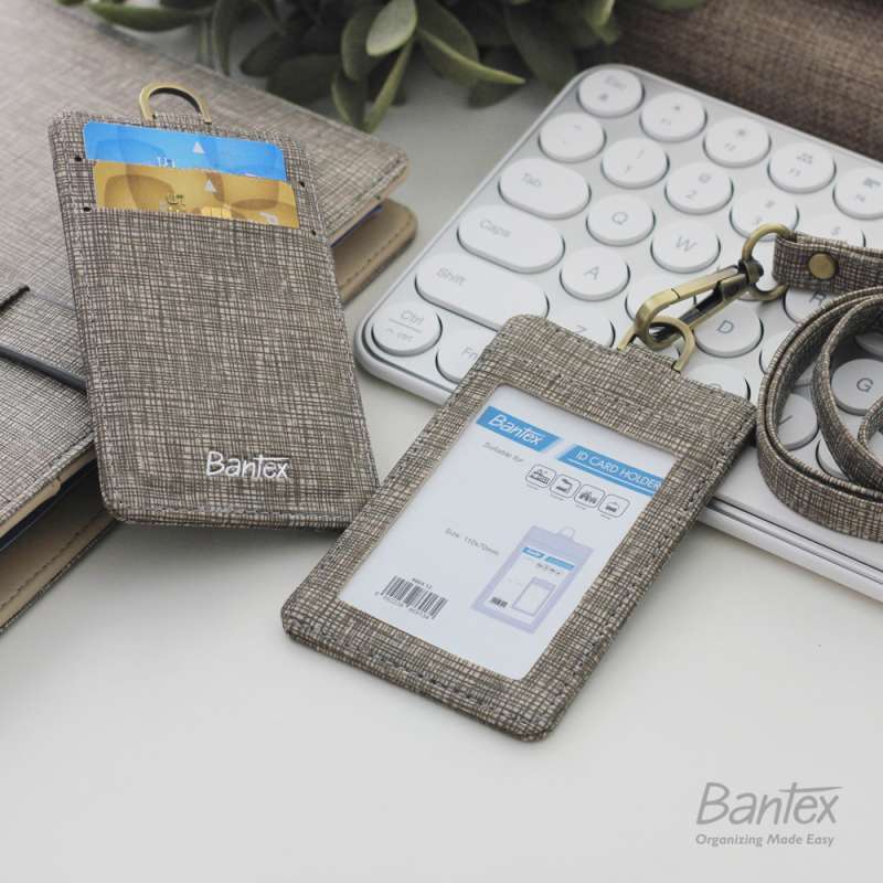Jual Bantex Leather Name Tag ID Card Holder Beige 8869 13 Kulit