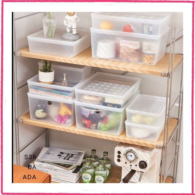 Jual perkakas dapur Clear Plastic Stacking Bins with Lid Medium di