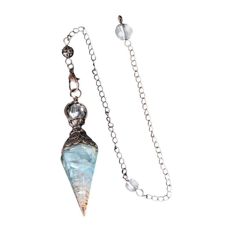Jual Crystal Pendulum Natural Stone Pendulums Pendant For Dowsing Blue