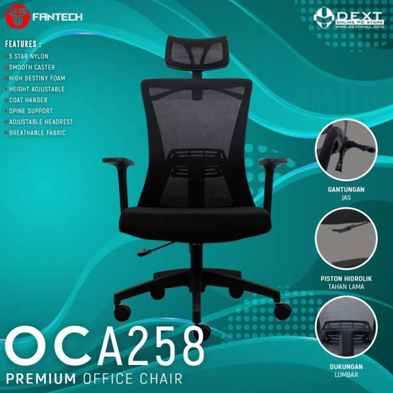 Promo Fantech Kursi Kerja Kantor OC-A258 Premium Office Chair Black Diskon 2% di Seller DEXT 